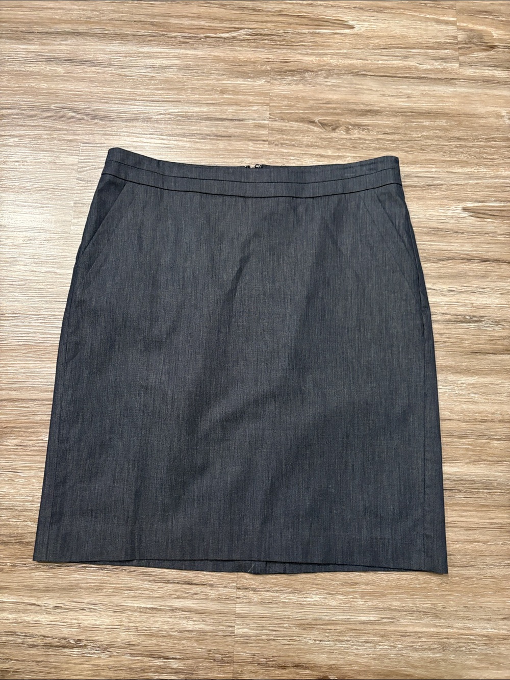 LOFT Classic Gray Pencil Skirt, Cotton Blend